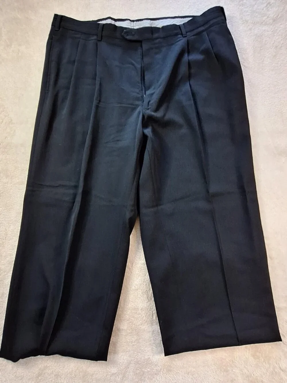 Nino Cerruti Suit Mens 44 Black Wool Double Breasted Ventless Jacket Pants